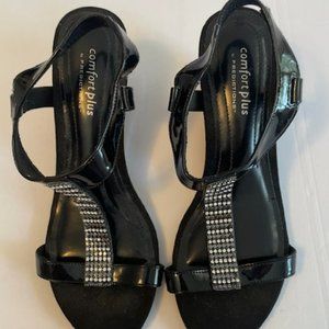 Black Sandals with Rhinestones